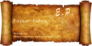 Eszter Petra névjegykártya